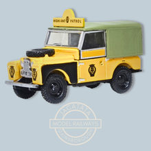 Load image into Gallery viewer, Oxford Diecast - 76LAN188025 - Land Rover Series 1 - 88 - Canvas - AA Highland Patrol - TLE 883 - 1:76 Scale Model
