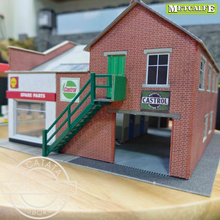 Load image into Gallery viewer, Metcalfe - Constructed - Service Station/Garage - Card Construction Kit Built - OO/HO Gauge