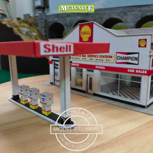 Load image into Gallery viewer, Metcalfe - Constructed - Service Station/Garage - Card Construction Kit Built - OO/HO Gauge