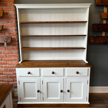 Load image into Gallery viewer, Pine Display Dresser painted in Frenchic Peppermint
