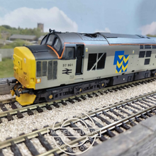 Load image into Gallery viewer, ViTrains Models - Class 37 - Diesel Locomotive - Mirrlees Pioneer - No. 37901 - Two Tone Grey - Weathered - OO Gauge - Analogue
