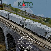 Load image into Gallery viewer, Kato - 38-0102 - Built and Completed - Rake of 3 - A.C.F - 70 Ton Covered Hoppers - Union Pacific - No's. 101, 385 &amp; 419 - HO Gauge
