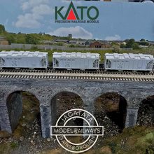 Load image into Gallery viewer, Kato - 38-0102 - Built and Completed - Rake of 3 - A.C.F - 70 Ton Covered Hoppers - Union Pacific - No's. 101, 385 &amp; 419 - HO Gauge
