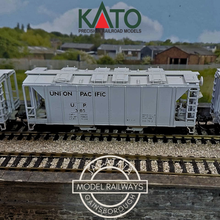 Load image into Gallery viewer, Kato - 38-0102 - Built and Completed - Rake of 3 - A.C.F - 70 Ton Covered Hoppers - Union Pacific - No's. 101, 385 &amp; 419 - HO Gauge
