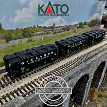 Load image into Gallery viewer, Kato - 38-0202 - Built and Completed - Rake of 3 - AC &amp; F - 70 Ton Covered Hoppers - G-E Lamps - No's. 317 &amp; 318 - HO Gauge
