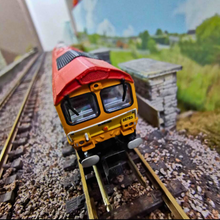 Load image into Gallery viewer, Dapol N Gauge Class 66 GBRf &#39;The Flying Dustman&#39; Locomotive in Biffa Livery
