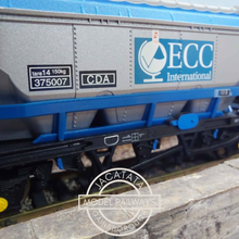 Load image into Gallery viewer, Hornby - R6106 - 14T - Covered China Clay Hopper Wagon - CDA Wagon - ECC International Livery - Silver and Blue - 375007 - OO Gauge
