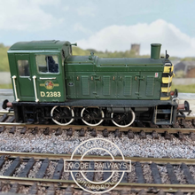 Load image into Gallery viewer, Bachmann - Branchline - 31-364 - Class 03 - Shunter - BR Green Livery With Wasp Stripes - No. D2383 - OO Gauge - Weathered - DCC Fitted
