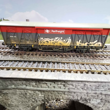 Load image into Gallery viewer, Hornby - BR Railfreight Ferry Van - Graffiti - Weathered - OO Gauge
