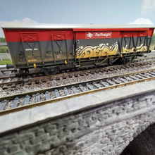 Load image into Gallery viewer, Hornby - BR Railfreight Ferry Van - Graffiti - Weathered - OO Gauge
