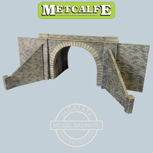 Load image into Gallery viewer, Metcalfe P0242 - Double Track Tunnel Entrances - Stonework Finish - Card Construction Kit - OO/HO Scale
