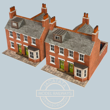 Load image into Gallery viewer, Metcalfe PN103 - Terrace Houses - Red Brick Style - Card Construction Kit - N Scale (Copy)
