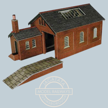 Load image into Gallery viewer, Metcalfe PN112 - Goods Shed - Red Brick Style - Card Construction Kit - N Scale
