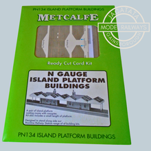 Load image into Gallery viewer, Metcalfe PN134 - Island Platform Buildings  - 2 x Waiting Rooms with Canopies  Plus Small Length of Platform - Card Construction Kit - N Scale
