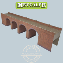Load image into Gallery viewer, Metcalfe P0240 - Double Track Brick Viaduct - Brick Style - Card Construction Kit - OO/HO Scale
