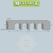Load image into Gallery viewer, Metcalfe P0240 - Double Track Brick Viaduct - Brick Style - Card Construction Kit - OO/HO Scale
