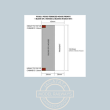 Load image into Gallery viewer, Metcalfe P0302 - Low Relief Terraced House Fronts - Red Brick - Card Construction Kit - OO/HO Gauge
