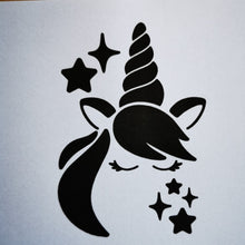 Load image into Gallery viewer, Stencil - No.114 - A4 - Unicorn Head And Stars
