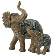 Load image into Gallery viewer, Wooden Effect Elephant With Child Ornament
