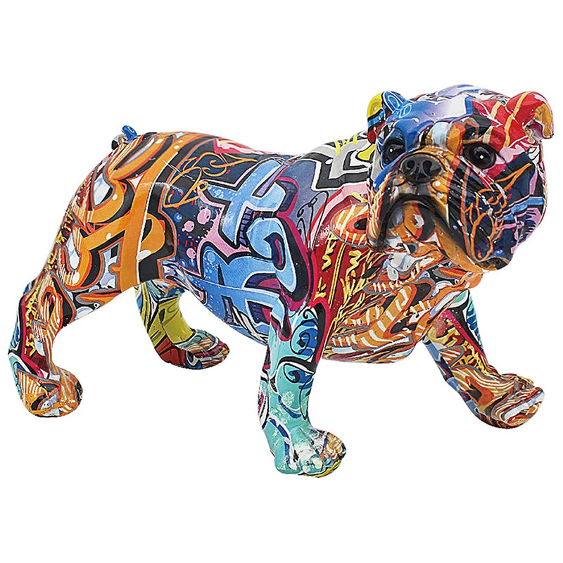 Large Graffiti Art Standing Bulldog Ornament