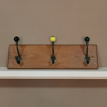 Load image into Gallery viewer, Rustic Handmade Coat Rack - 3 Coloured Double Hangers
