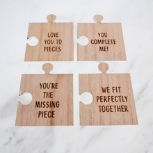 Load image into Gallery viewer, Jigsaw Puzzle Piece Coasters - Set Of Four
