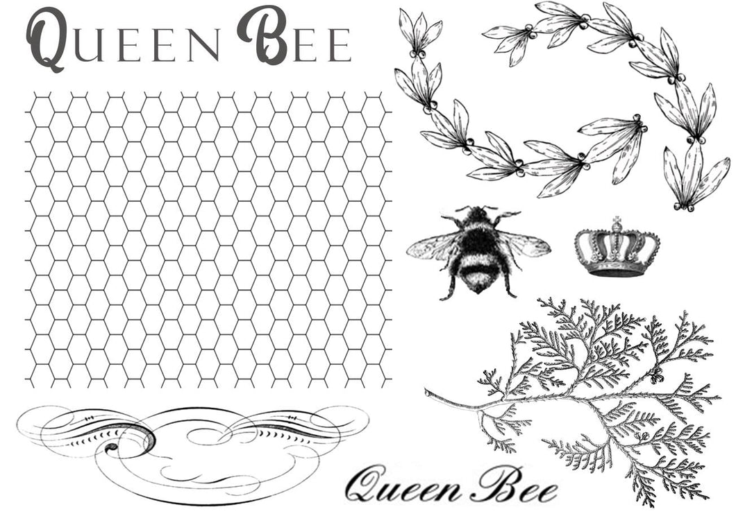 Queen Bee Stamp Set - A4 Size - Moody Mare Design