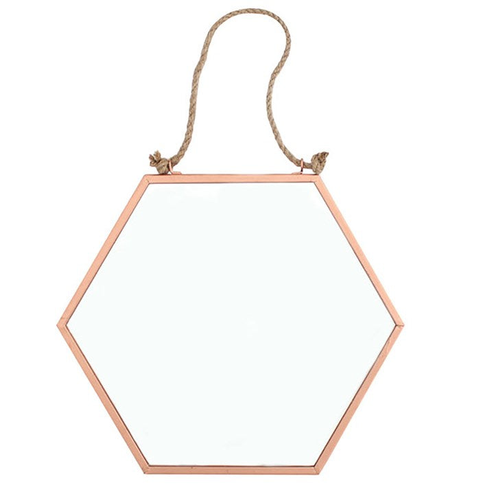 Small Geometric Copper Mirror